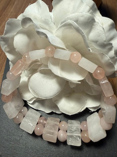 Bracelet large quartz rose