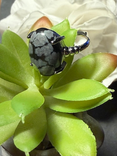 Bague Obsidienne Neige